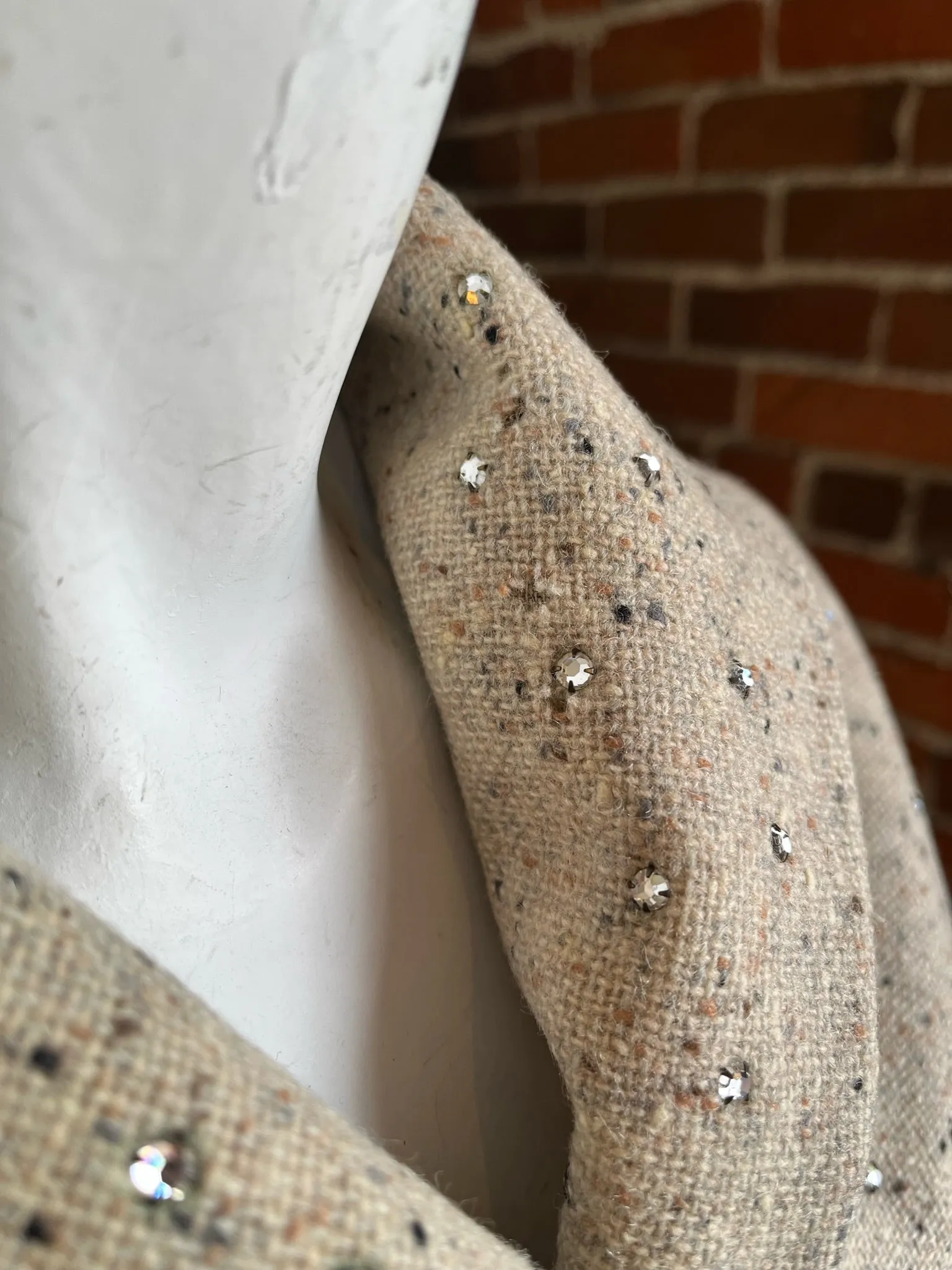 1950s Wool Tweed Rhinestone Jacket