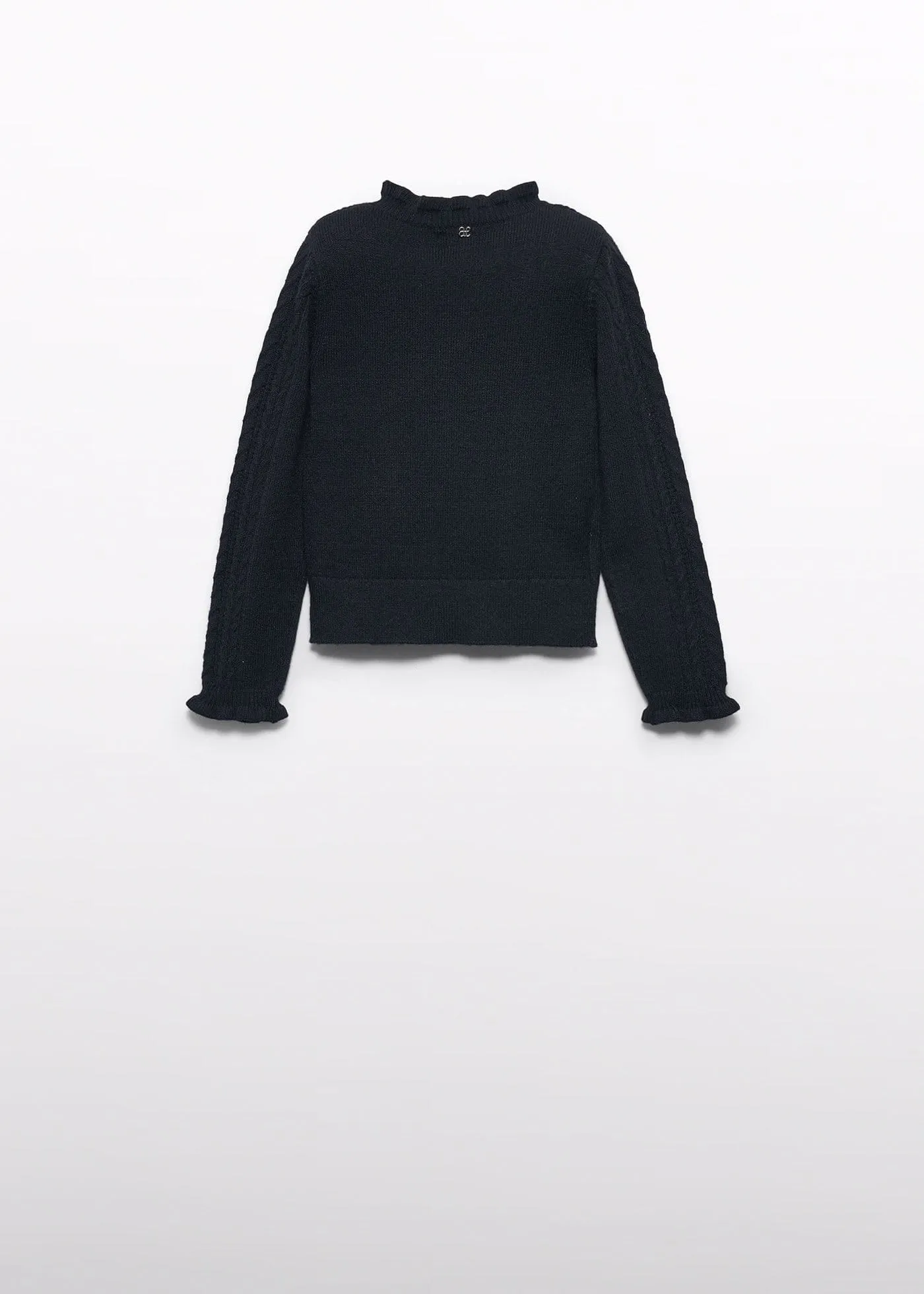 Abel & Lula Knit Sweater with Ruffled Mock Neck