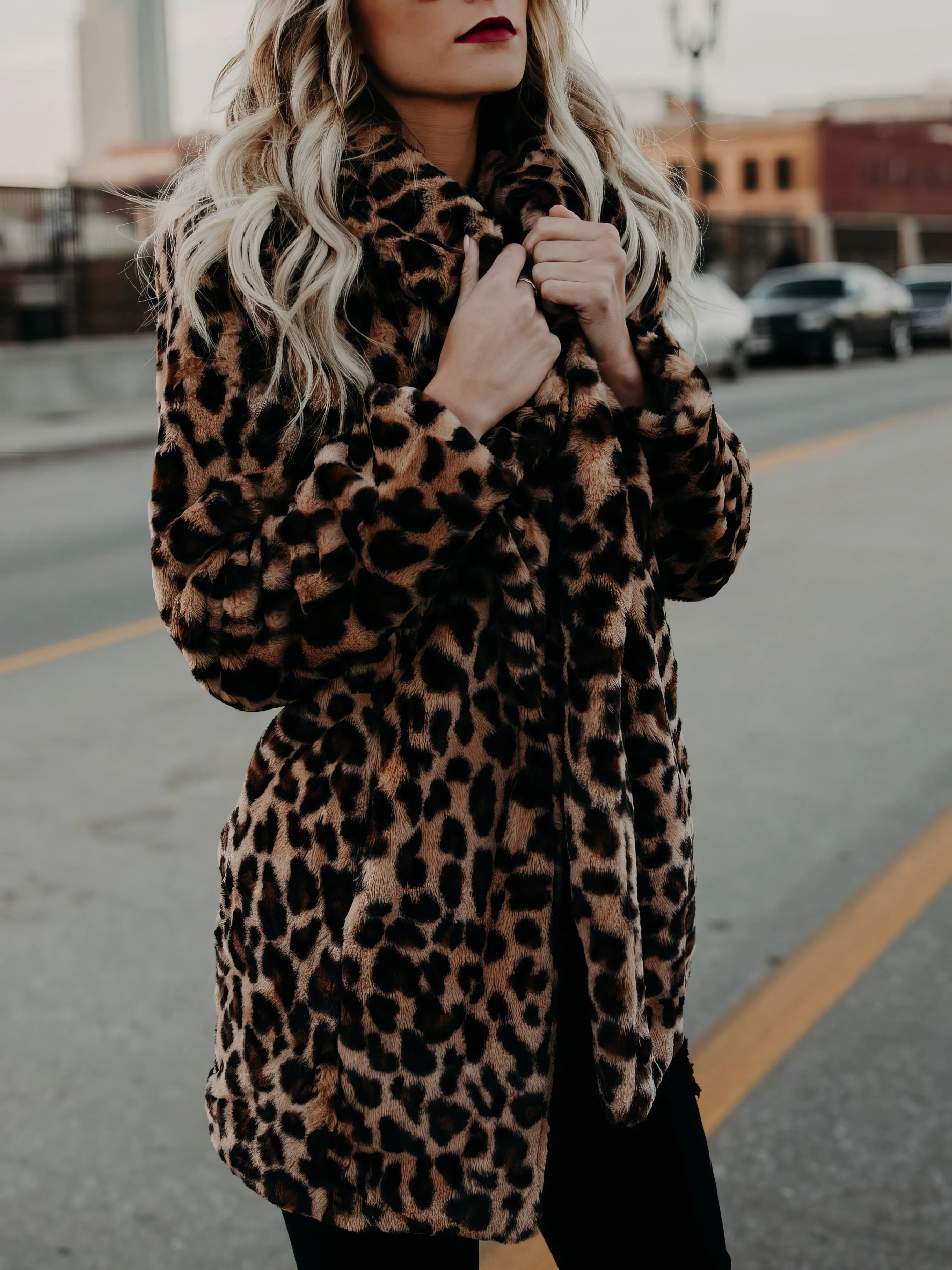 Animal Print Faux Fur Coat