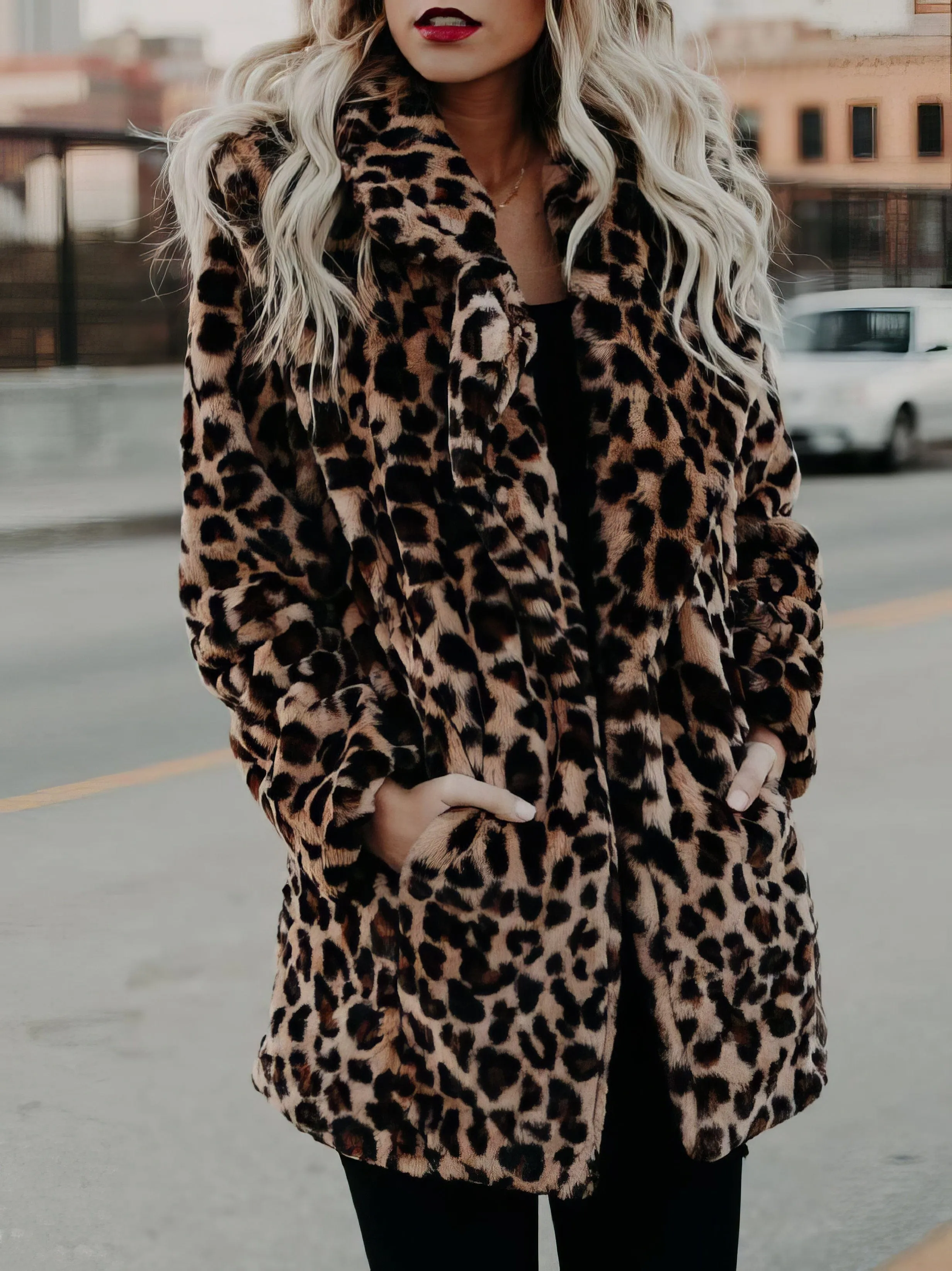 Animal Print Faux Fur Coat