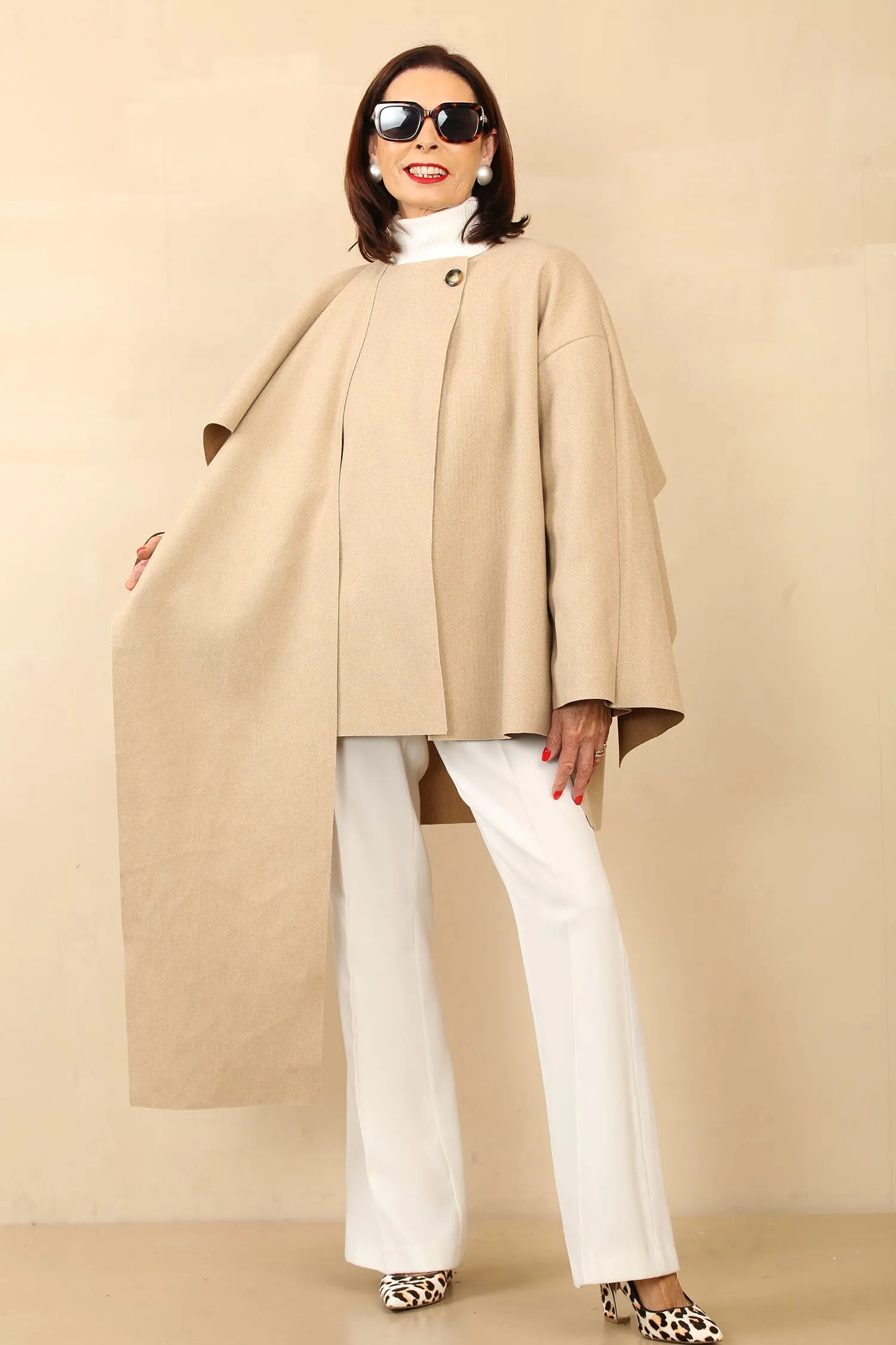 ANNABELLE CAPE COAT - CAMEL