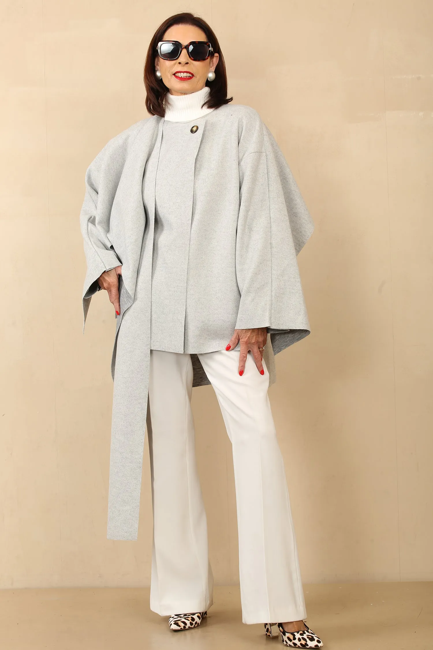 ANNABELLE CAPE COAT - GREY