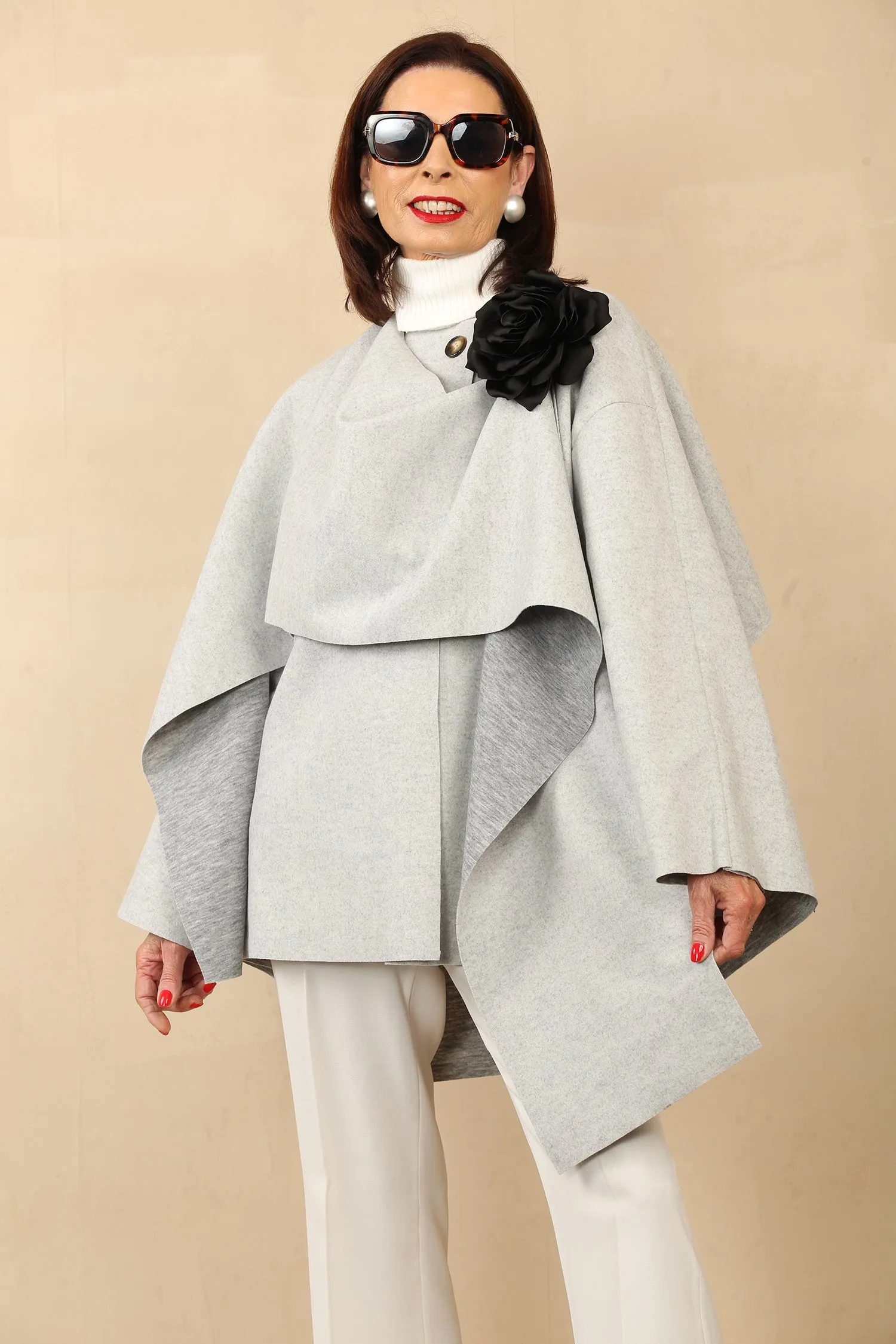 ANNABELLE CAPE COAT - GREY