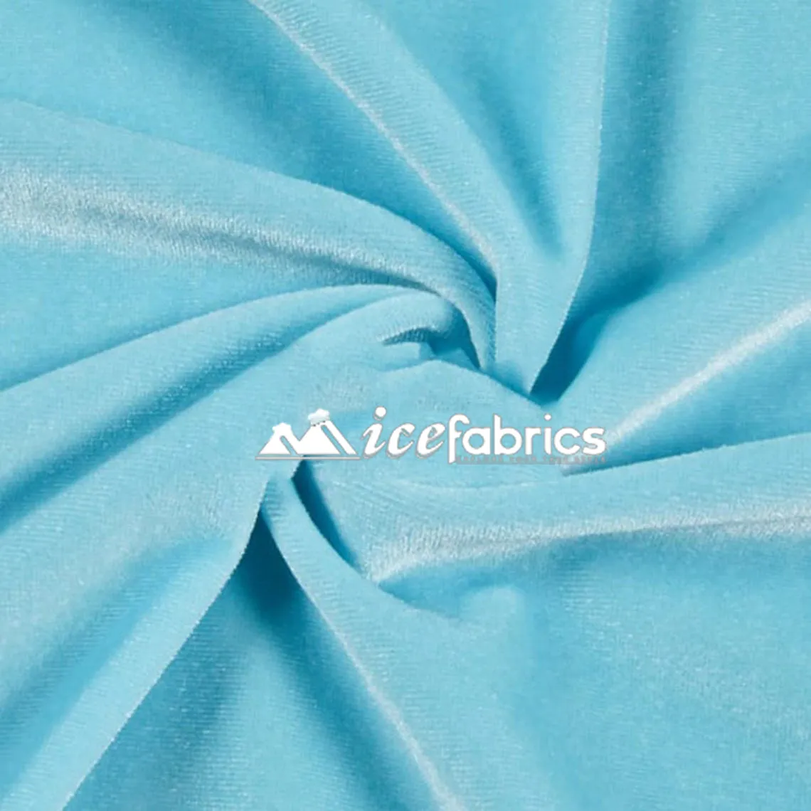 Baby Blue Poly Spandex 4 Way Stretch Velvet Fabric/ super Soft