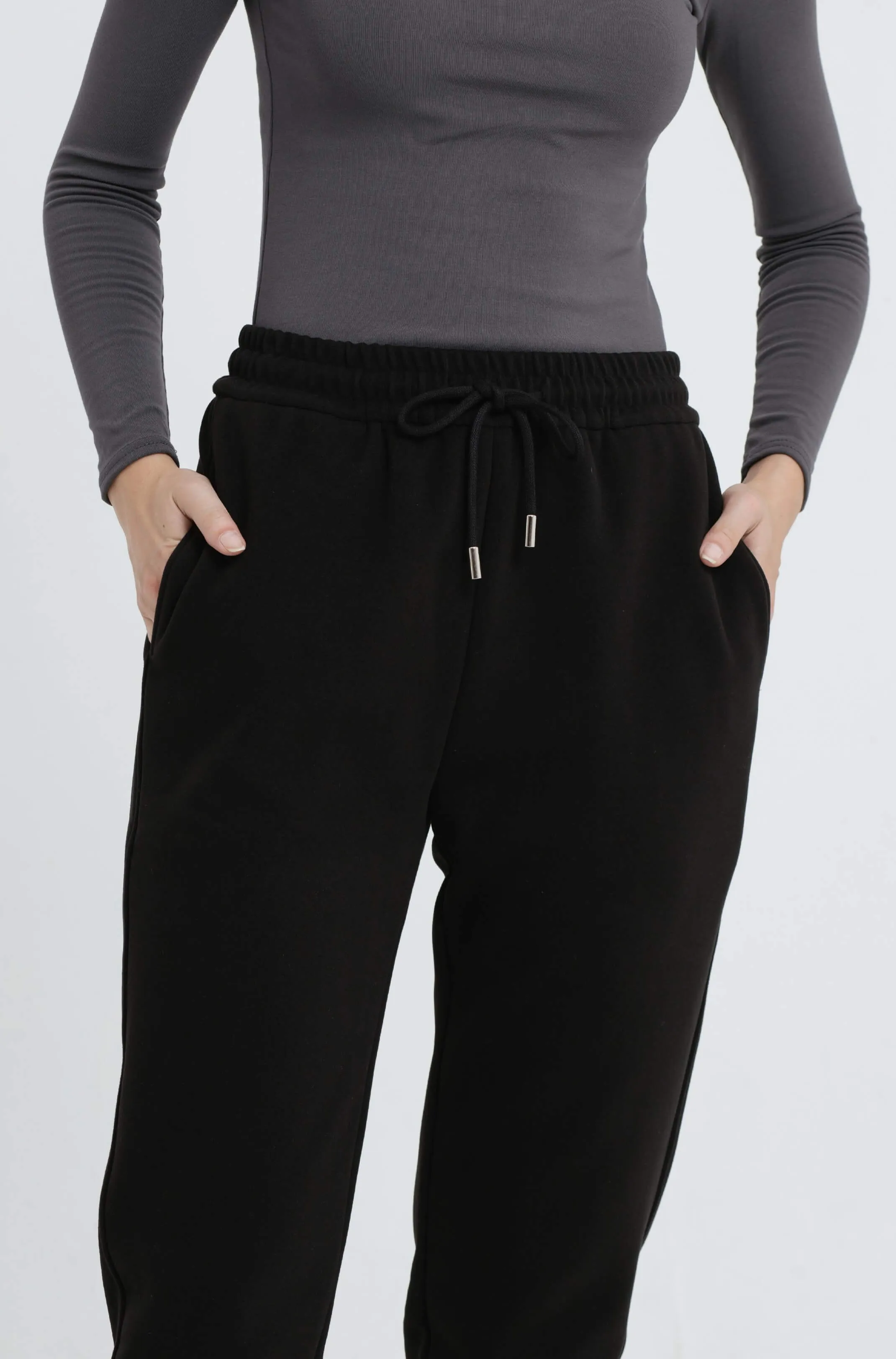 Black Soft Fleece Winter Jogger