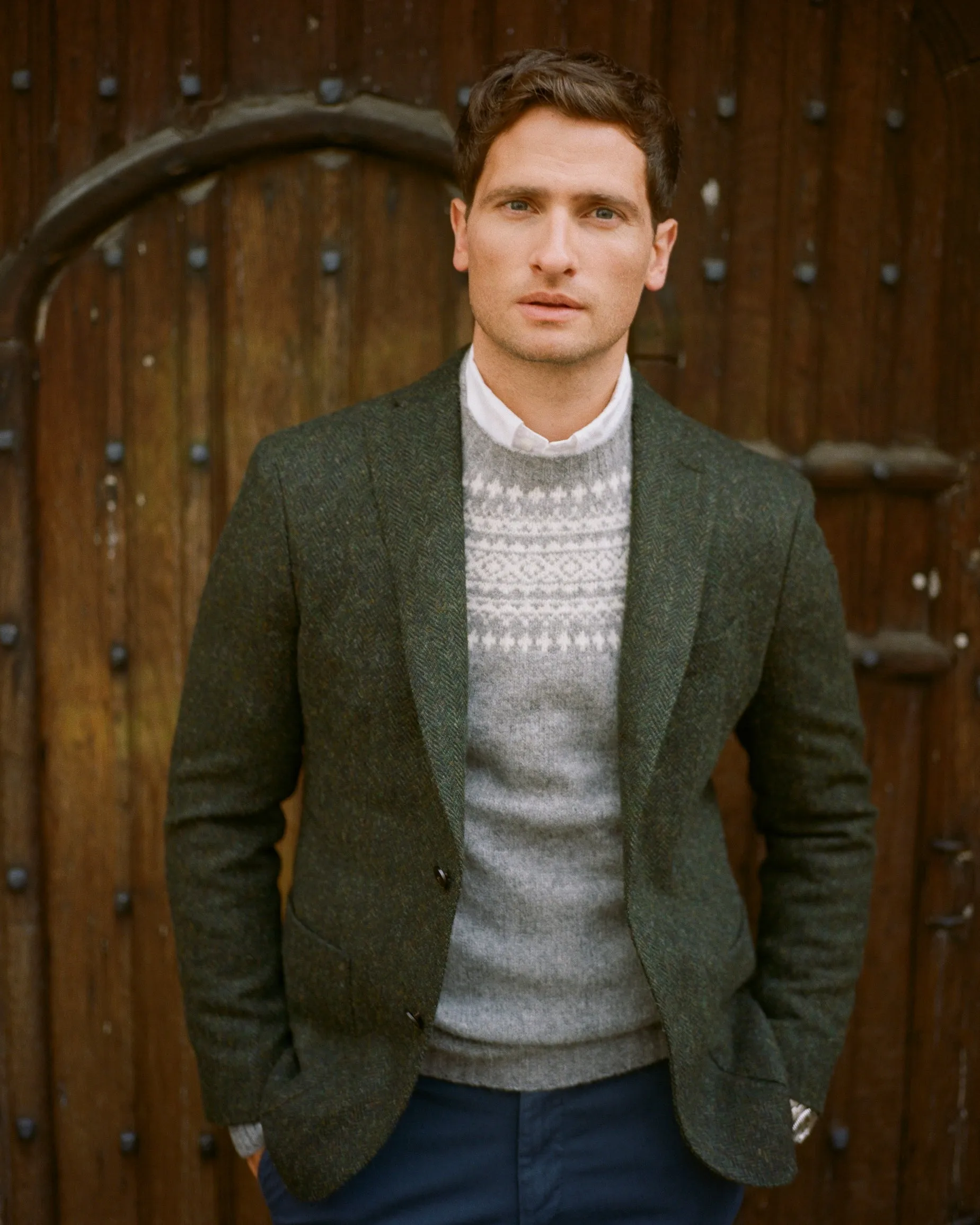 Boglioli Shetland Wool Herringbone K Jacket: Green