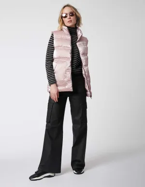 Breast Cancer Awareness Metallic Puffer Vest