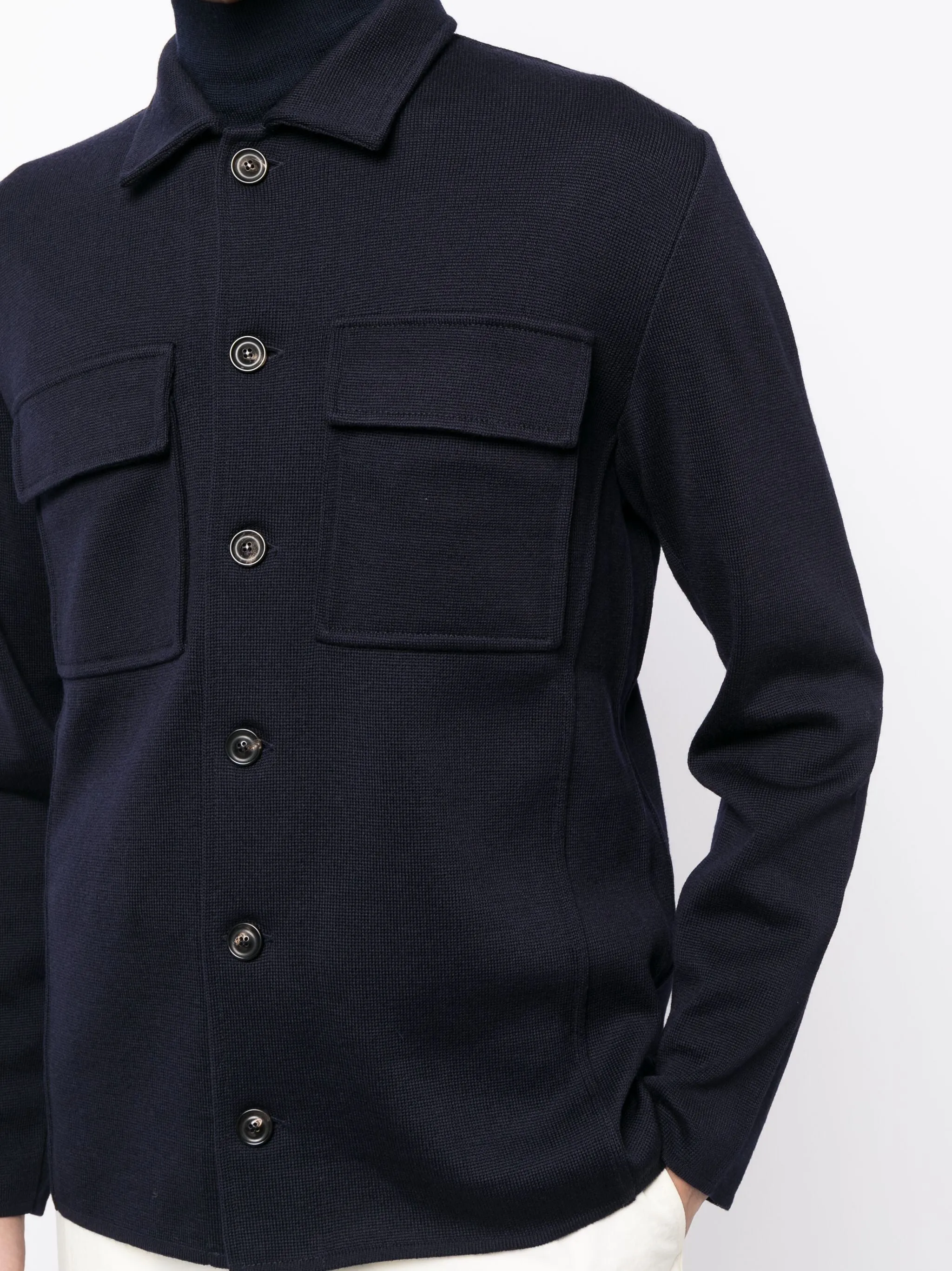 Buttonedd Wool Shirt Jacket