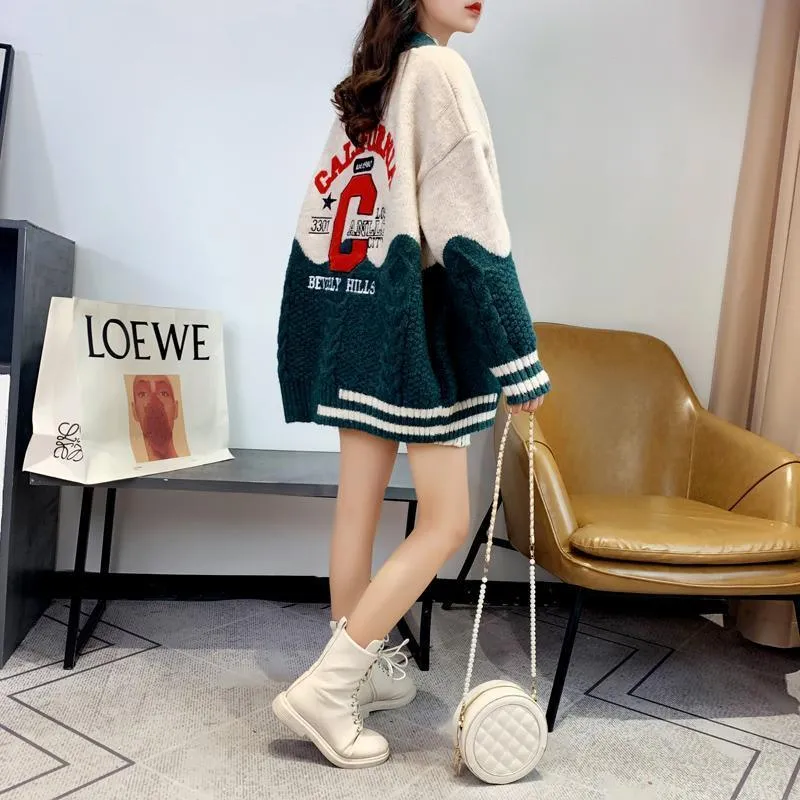 California Cheerleader Cardigan Women's Cardigan Embroidery Patchwork Sweater Jacket Kawaii Cute Girls Cardigan