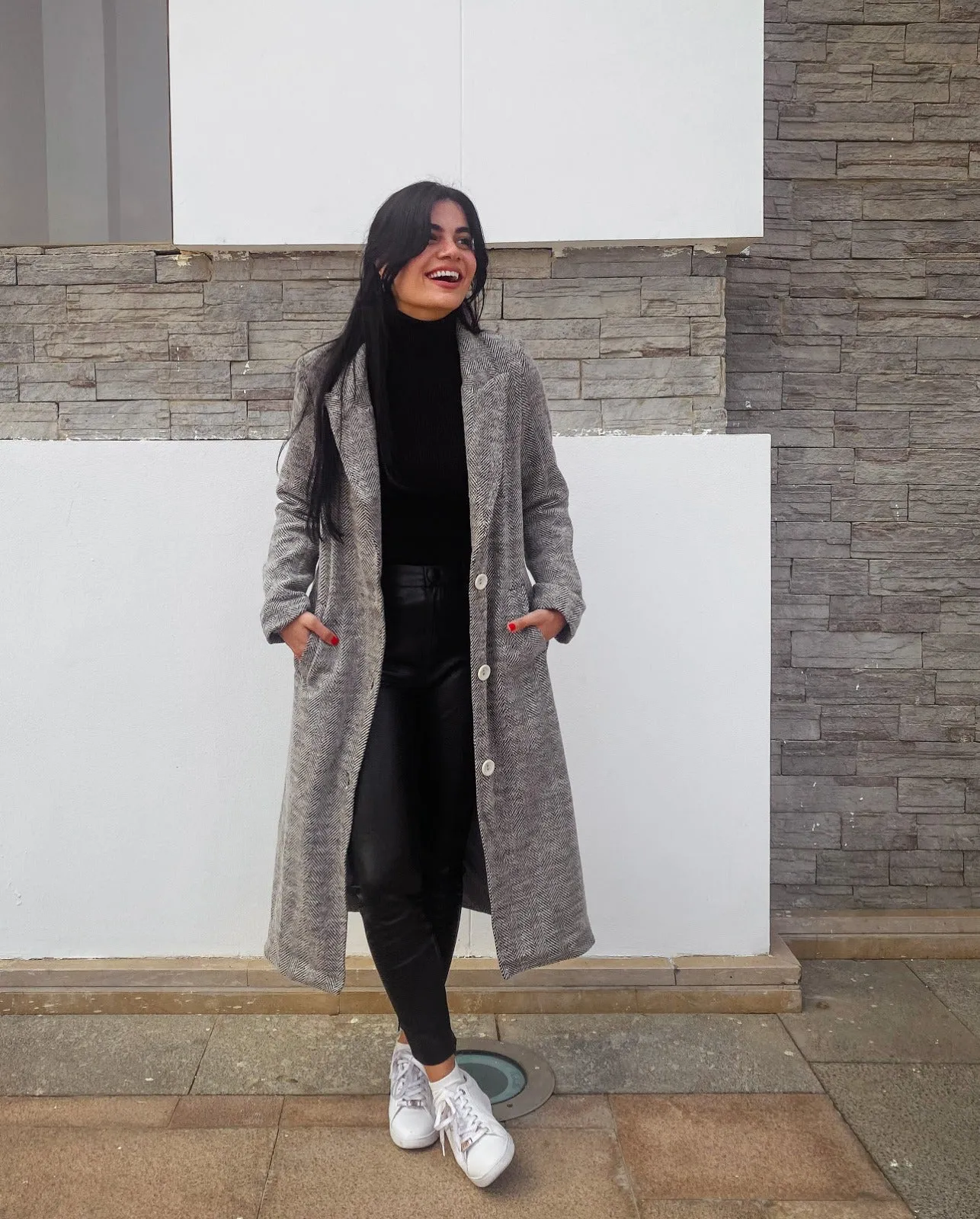 Camilla Tweed Coat Grey