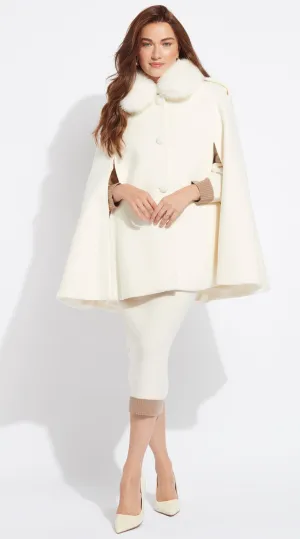 Cashmere Cape Coat - Milk