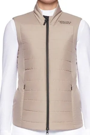 Cavalleria Toscana Women's Puffer P P Vest in Tan Light Beige / Size Medium