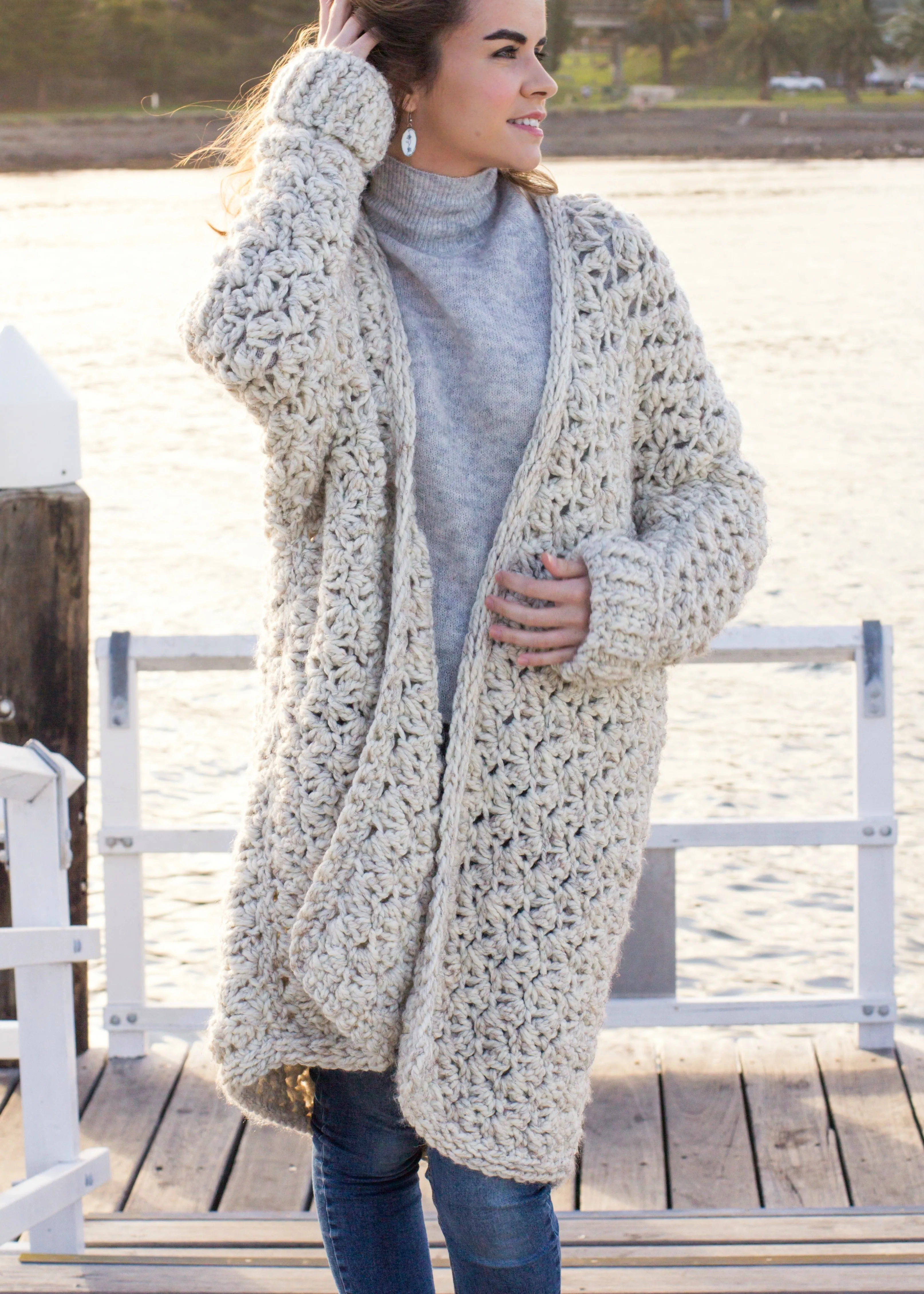 Crochet Kit - Coastal Fog Cardigan