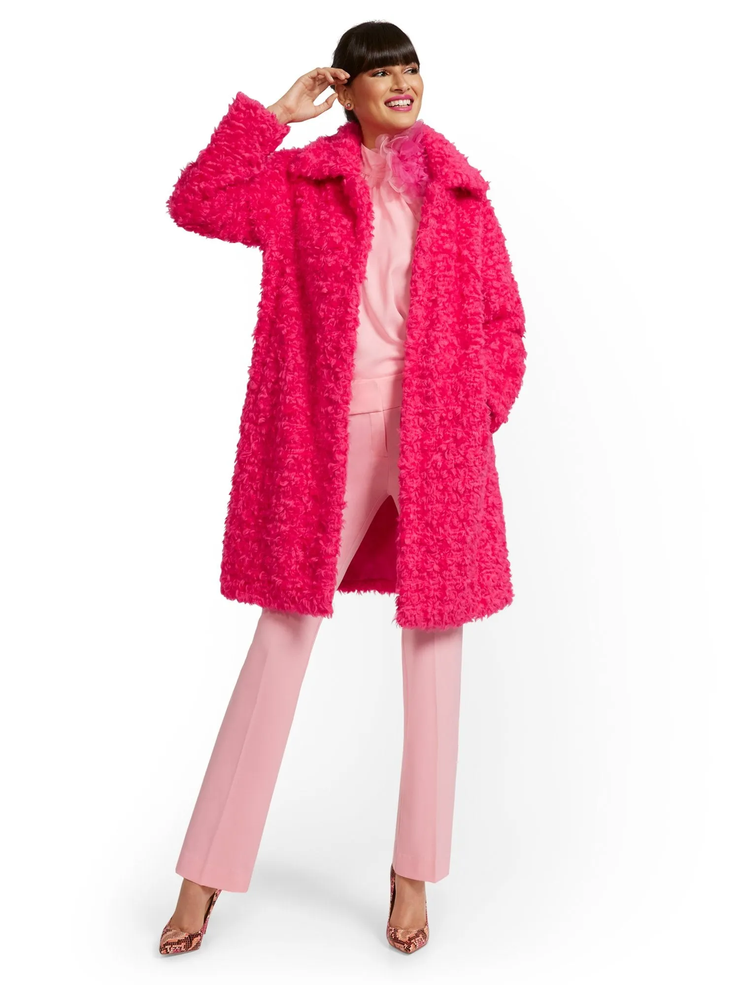 Curly Faux-Fur Coat