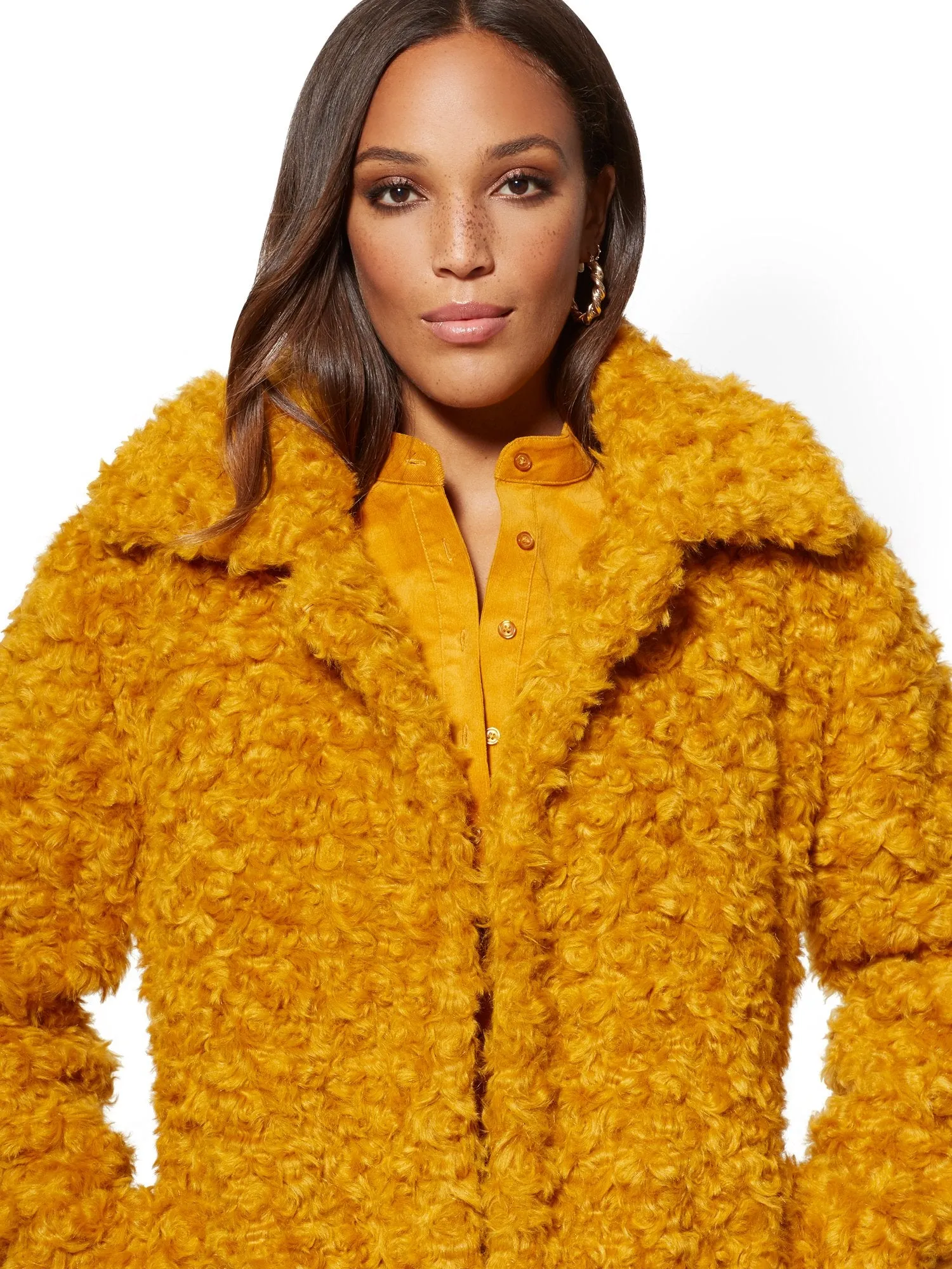 Curly Faux-Fur Coat