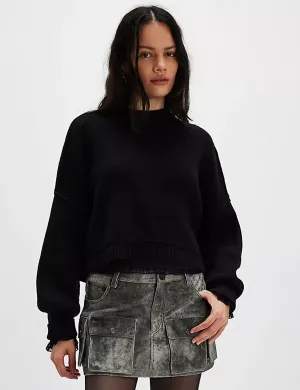 Easy Street Crop Pullover, Black