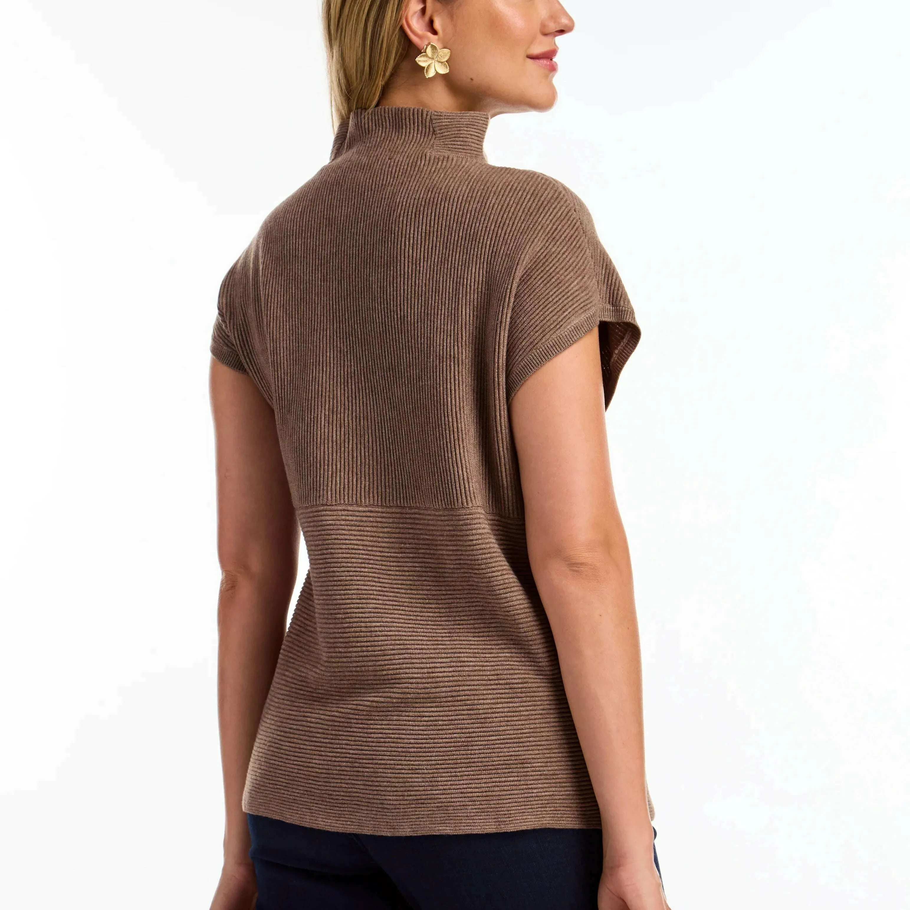 FDJ - RIBBED MOCK Sweater - Taupe