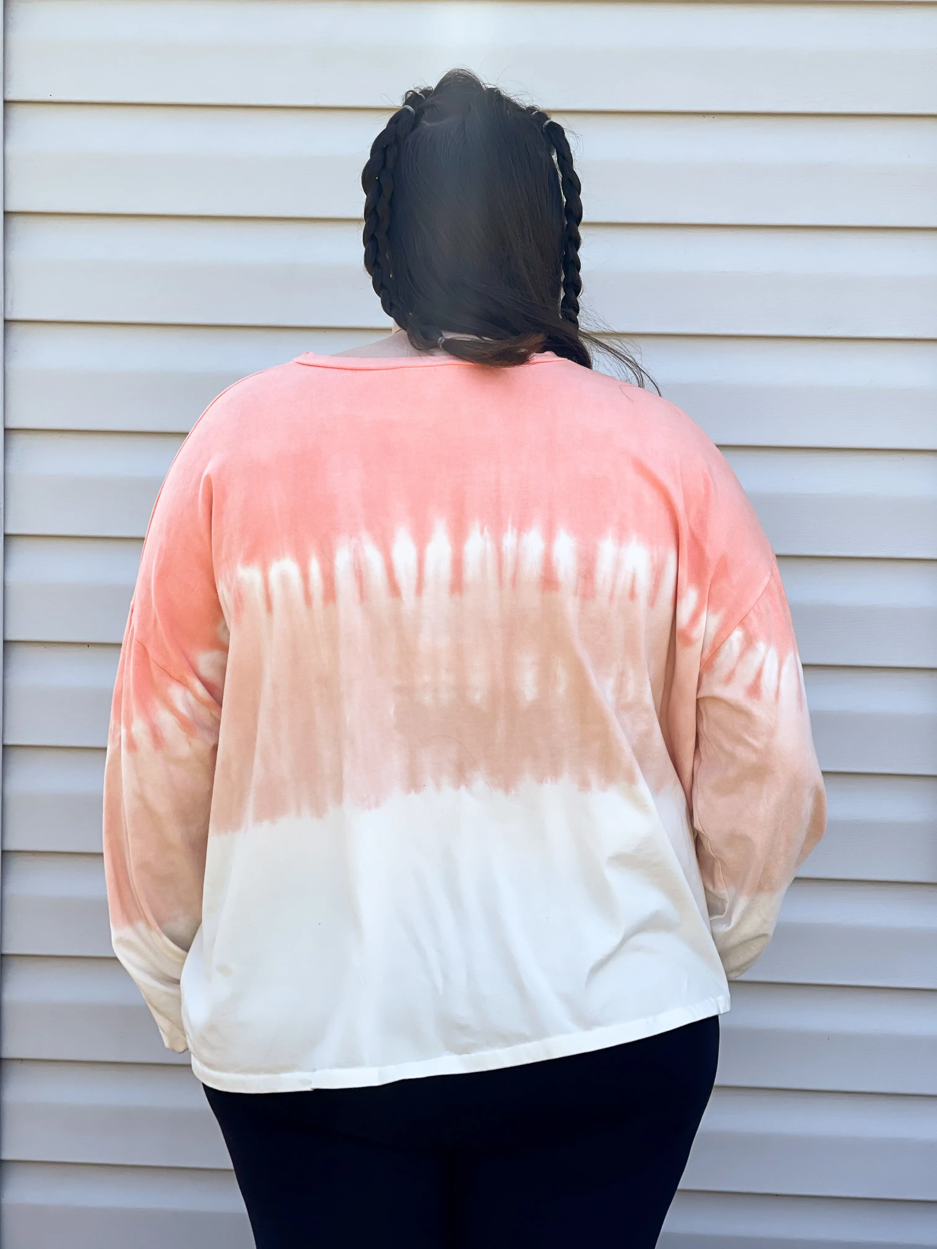 Feeling Tropical Long Sleeve Ombre Tie Dye Pullover