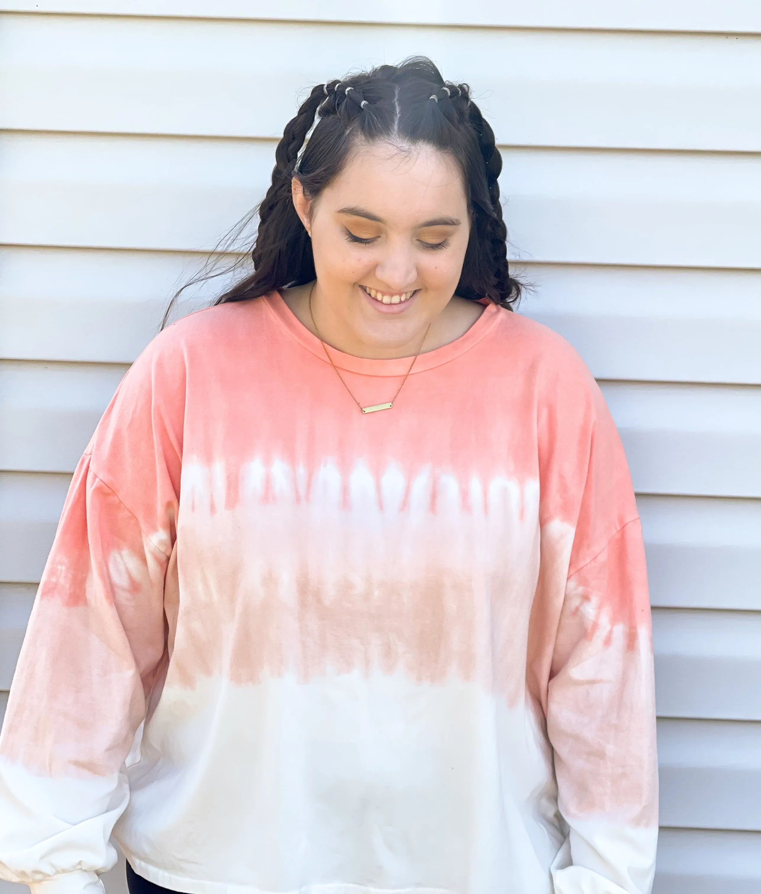 Feeling Tropical Long Sleeve Ombre Tie Dye Pullover