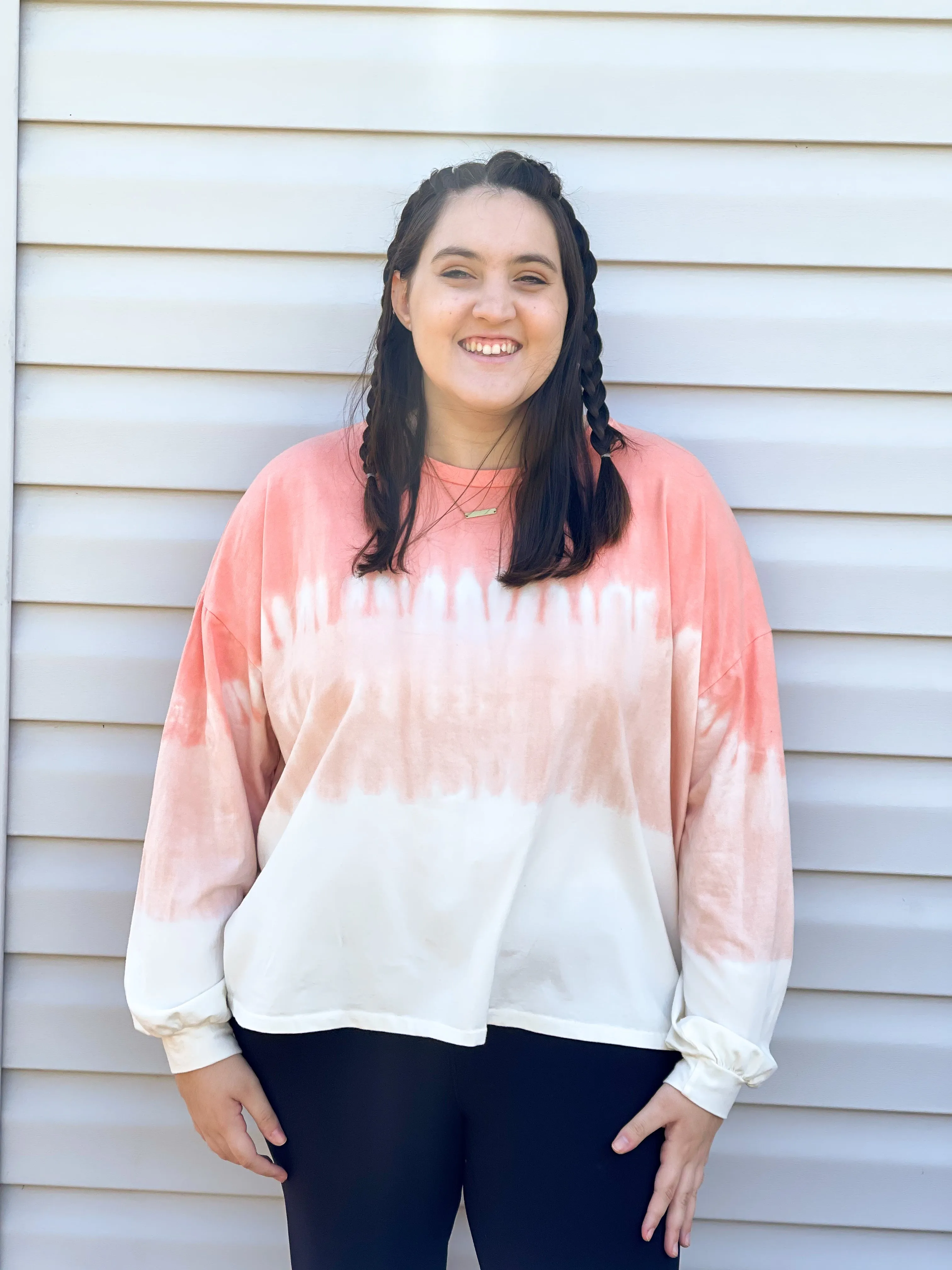 Feeling Tropical Long Sleeve Ombre Tie Dye Pullover