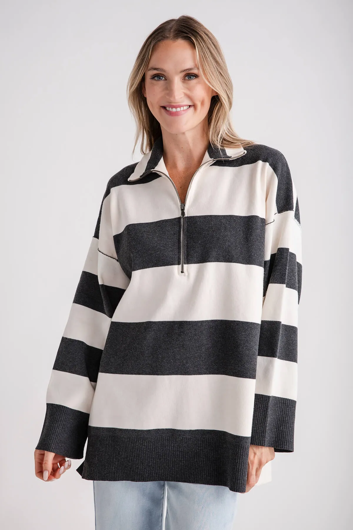 Free People Coastal Stripe Pullover