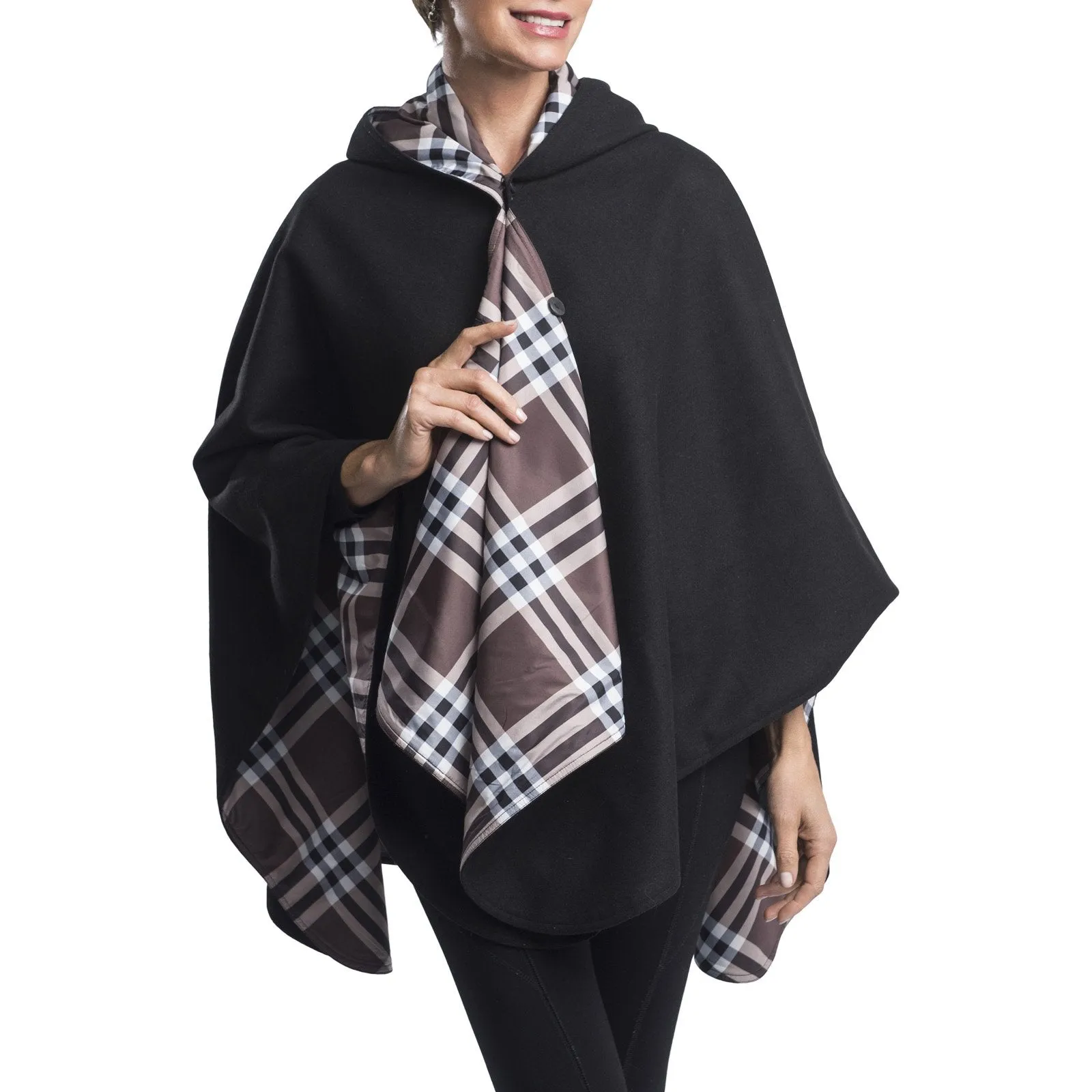 GG Raincaper Black With Coco Plaid