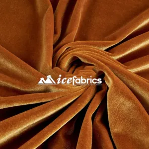 Gold Poly Spandex 4 Way Stretch Velvet Fabric/ super Soft