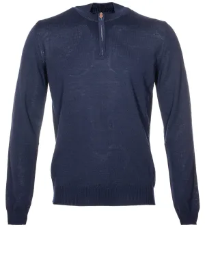 Half Zip Jumper Blue