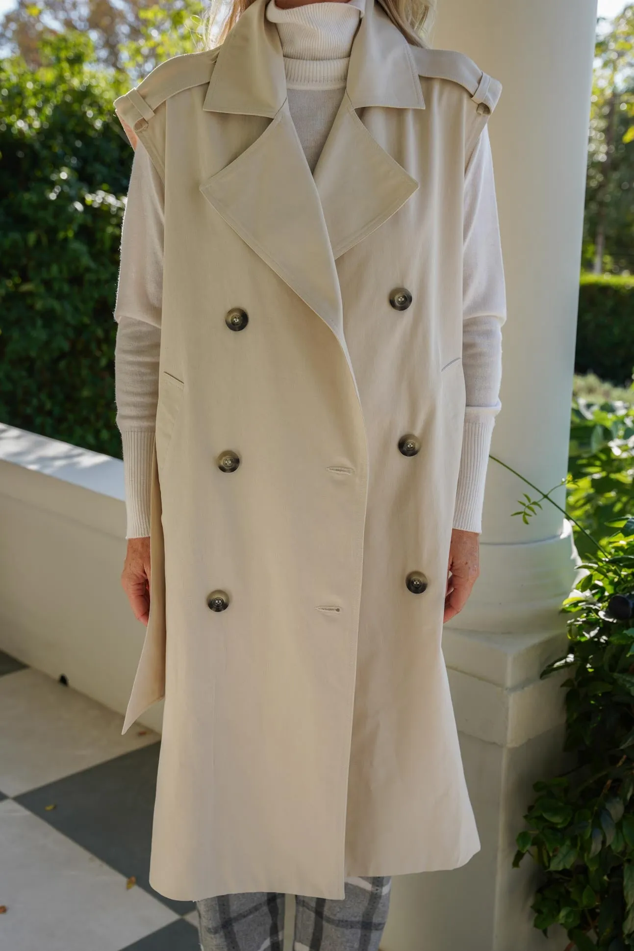 Ivory Sleeveless Coat