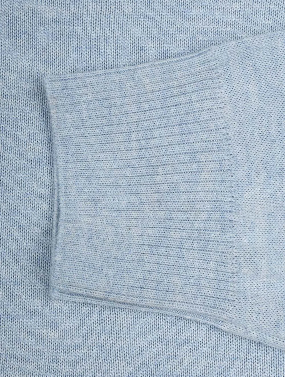 Knitted Half Zip Merino Wool Light Blue