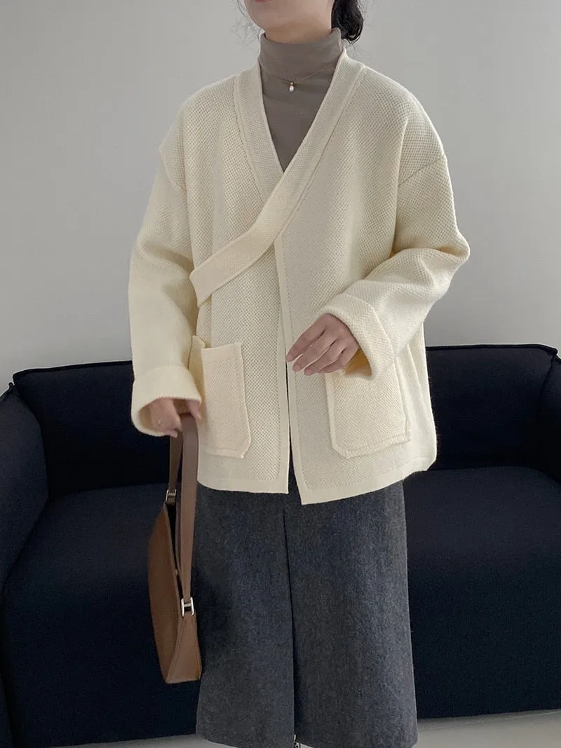 [Korean Style] 4 Color Side Button Cardigan Knit Sweater