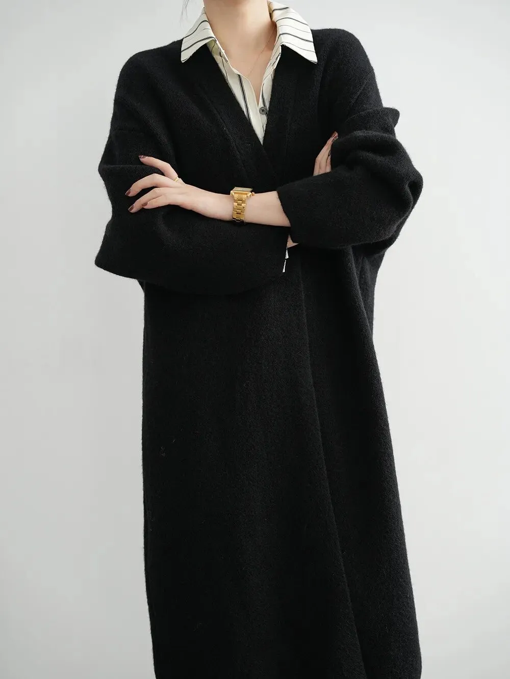 [Korean Style] High Quality Solid Color Chunky Long Cardigan