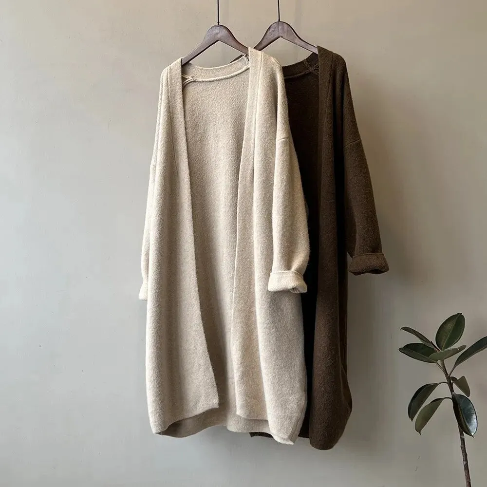 [Korean Style] High Quality Solid Color Chunky Long Cardigan