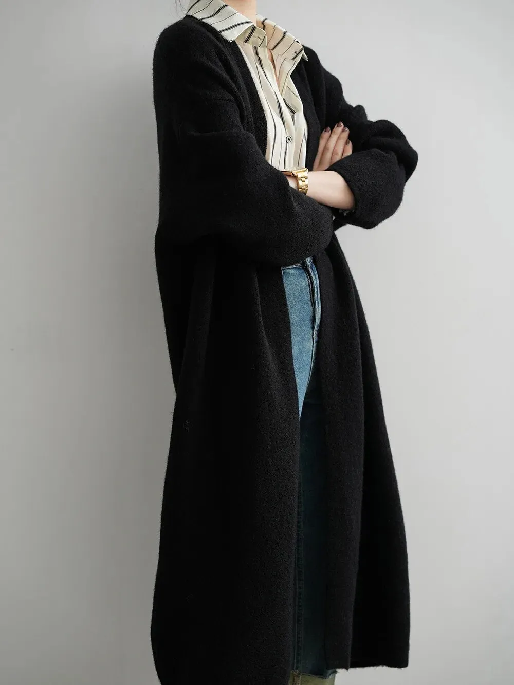 [Korean Style] High Quality Solid Color Chunky Long Cardigan