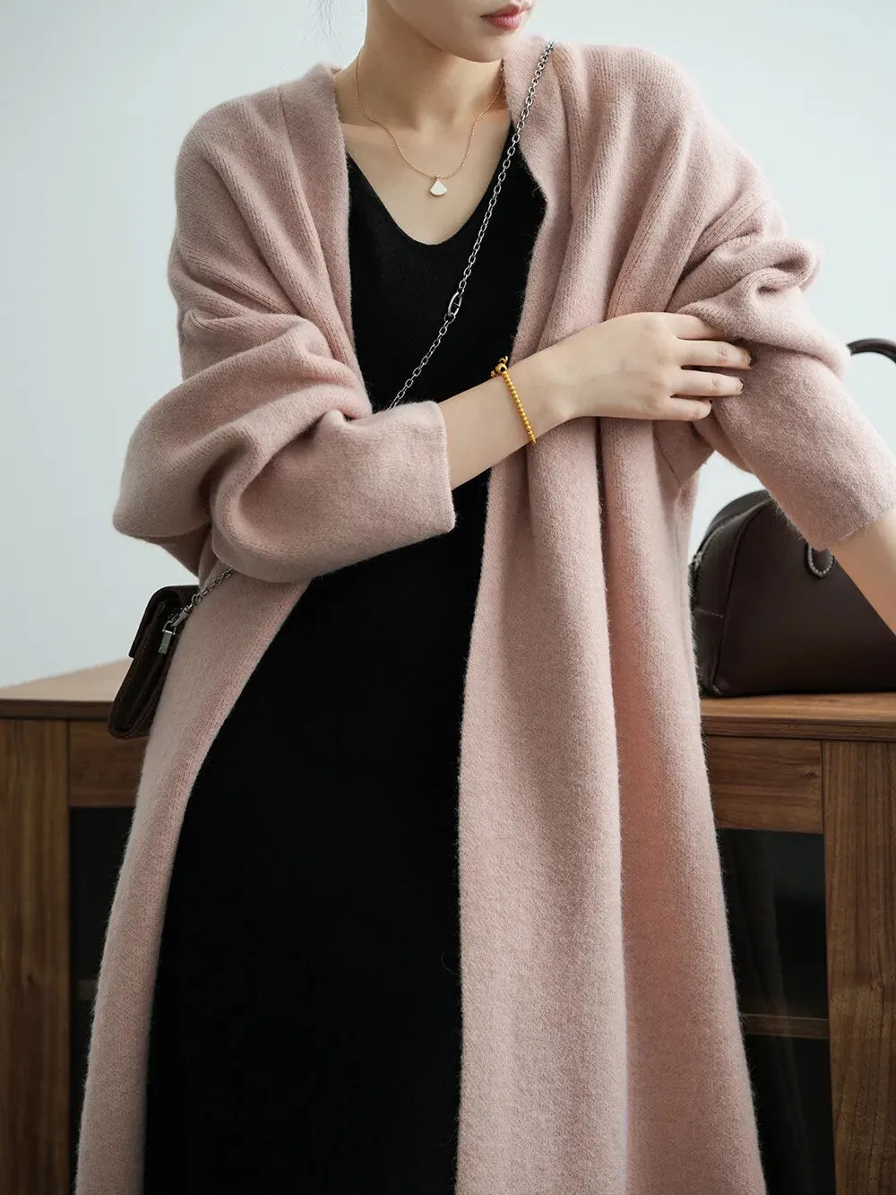 [Korean Style] High Quality Solid Color Chunky Long Cardigan