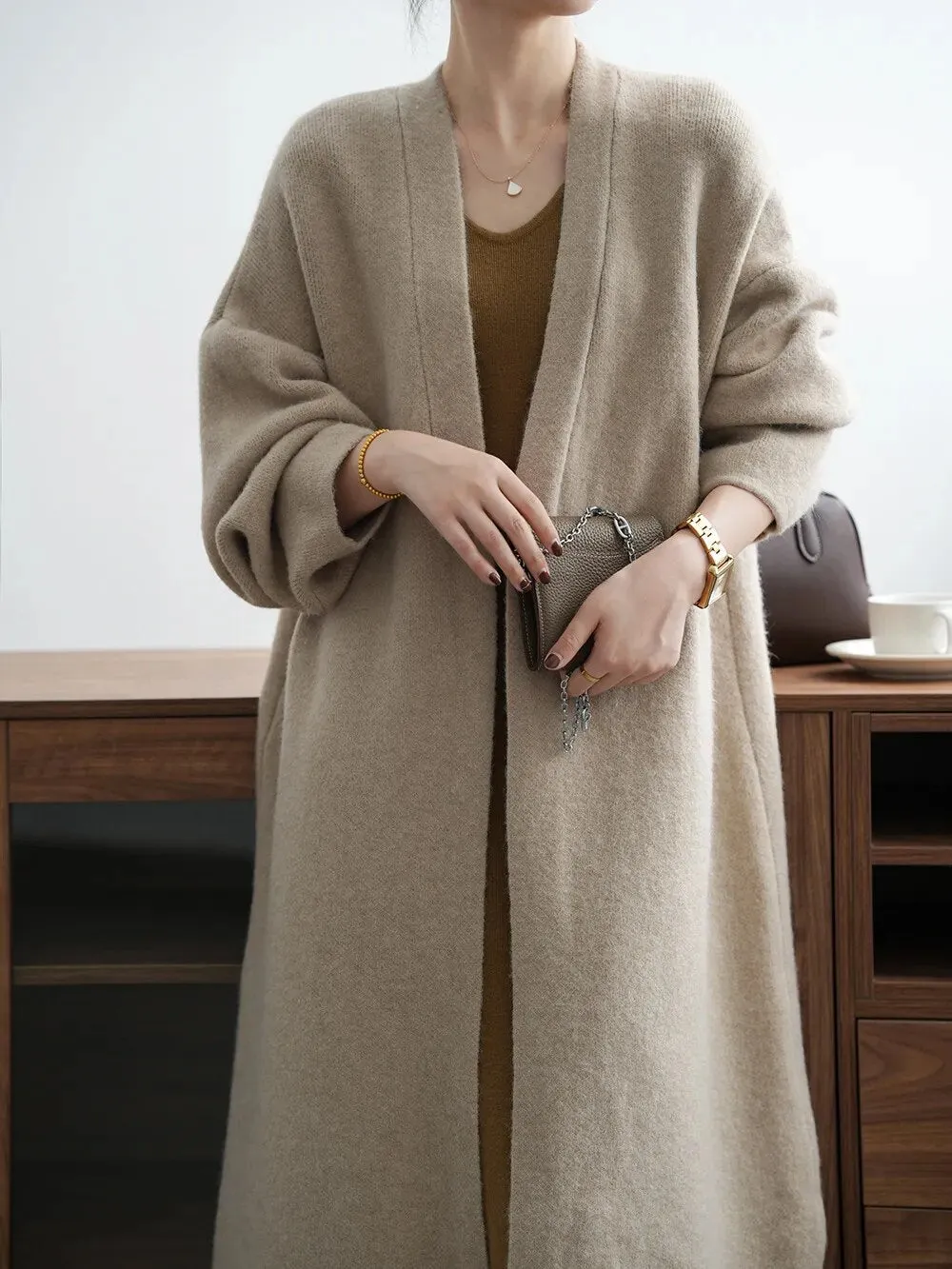 [Korean Style] High Quality Solid Color Chunky Long Cardigan