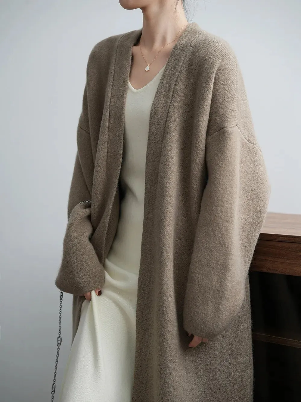 [Korean Style] High Quality Solid Color Chunky Long Cardigan