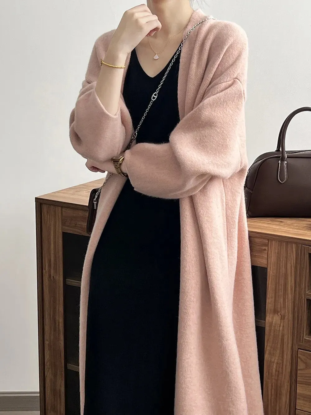 [Korean Style] High Quality Solid Color Chunky Long Cardigan