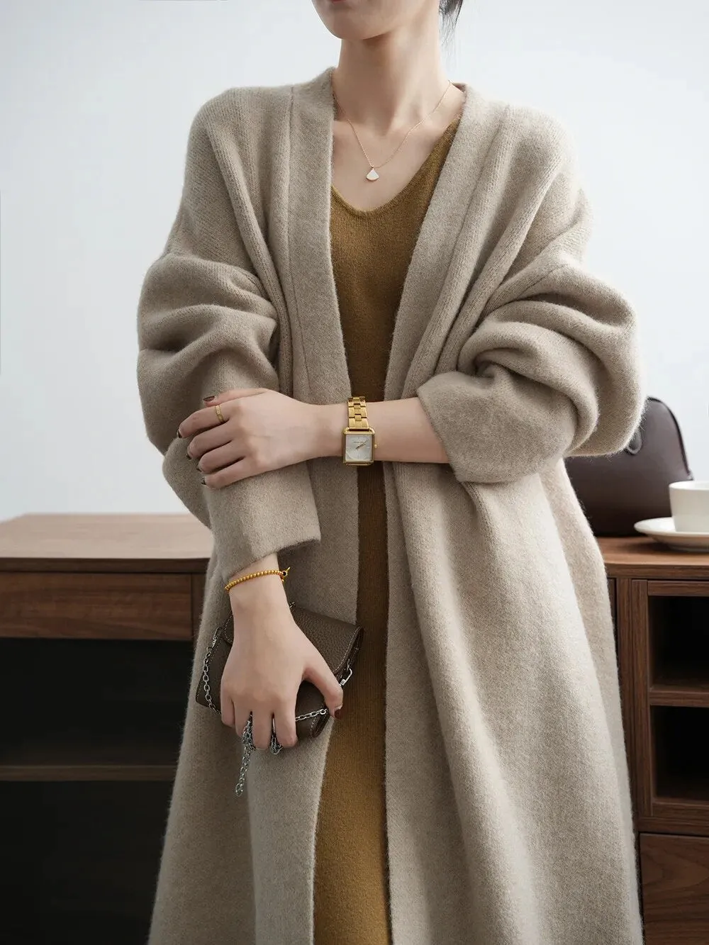 [Korean Style] High Quality Solid Color Chunky Long Cardigan