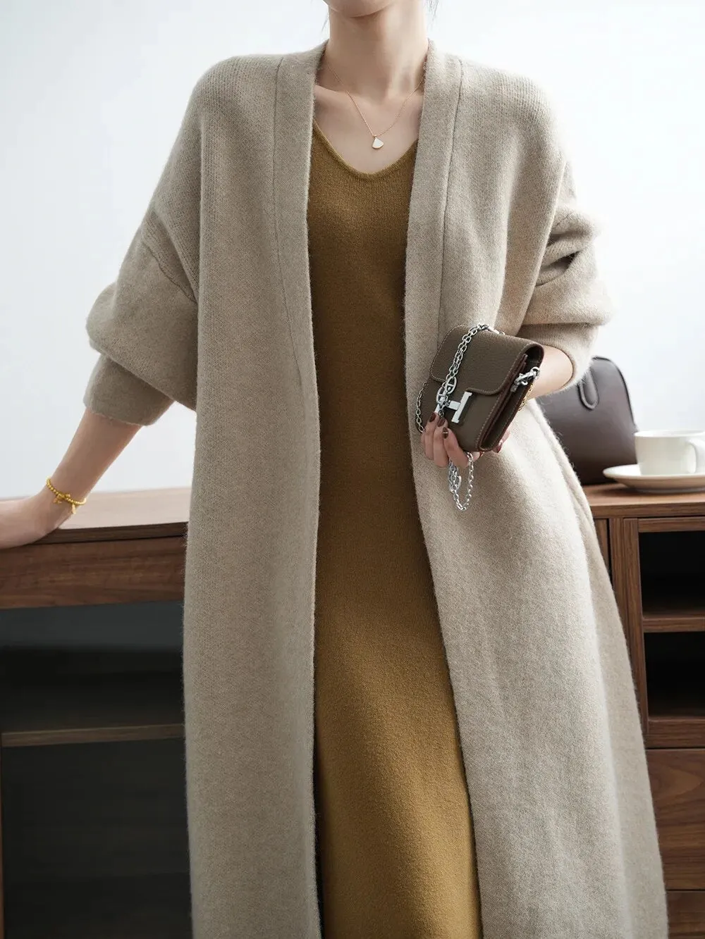 [Korean Style] High Quality Solid Color Chunky Long Cardigan