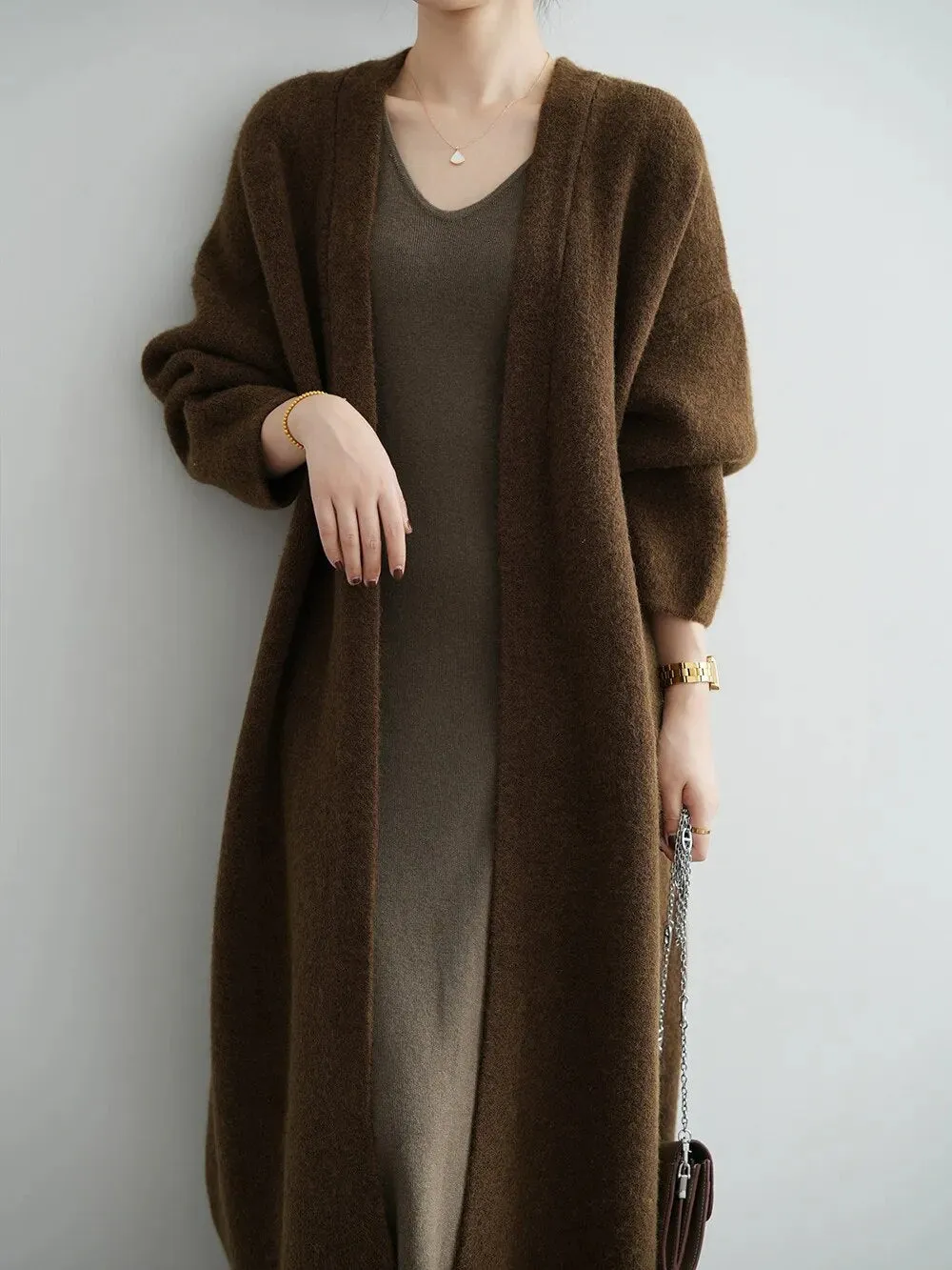 [Korean Style] High Quality Solid Color Chunky Long Cardigan