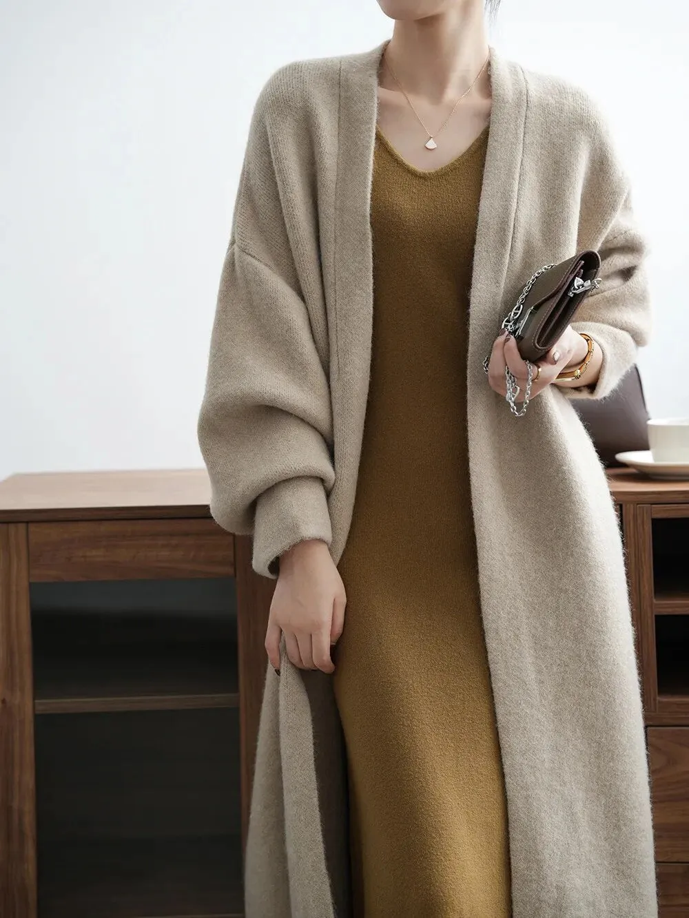 [Korean Style] High Quality Solid Color Chunky Long Cardigan