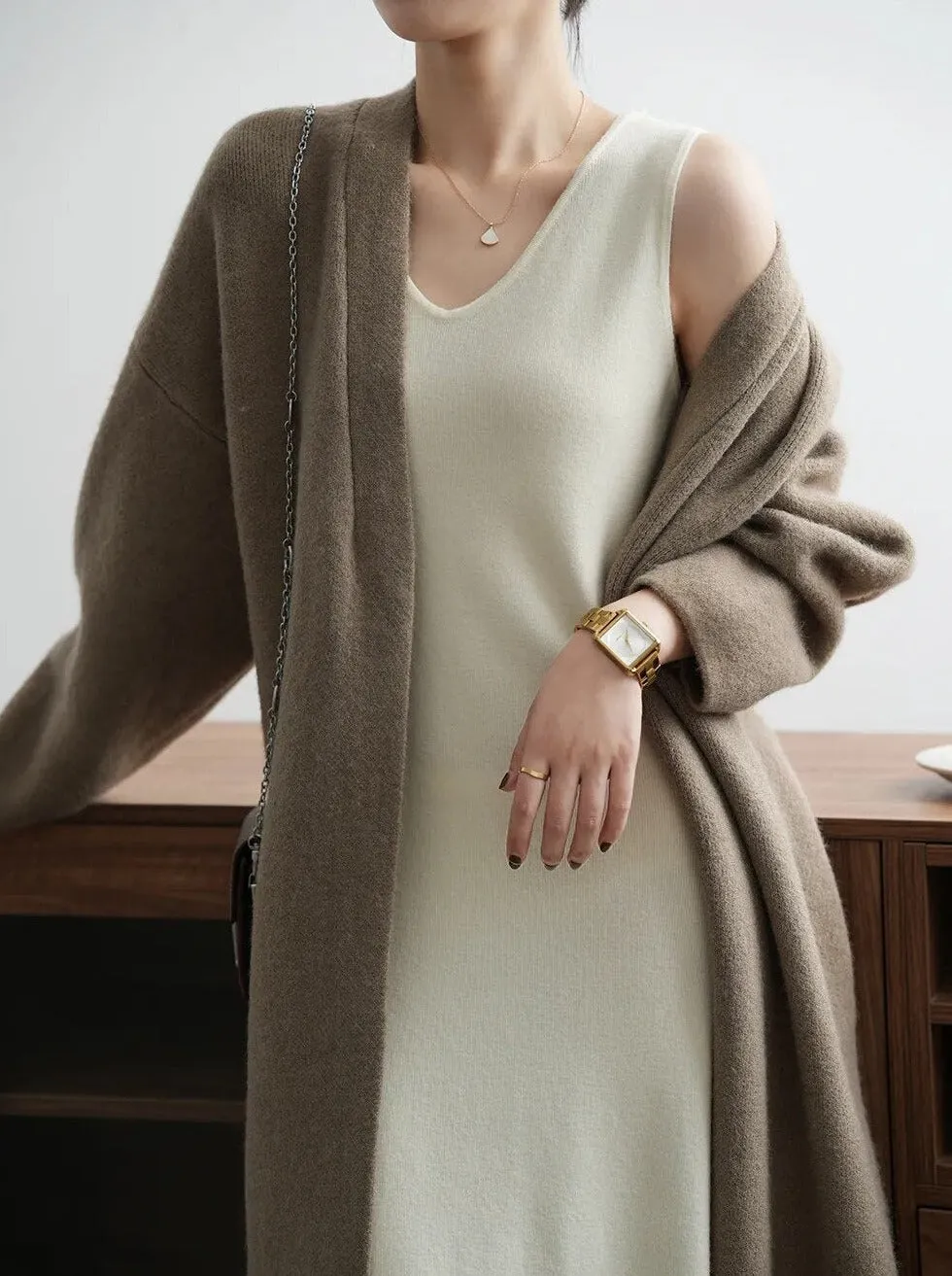 [Korean Style] High Quality Solid Color Chunky Long Cardigan