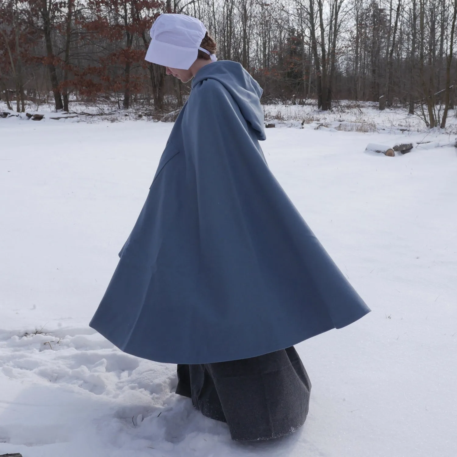 Ladies Blue Wool Cloak