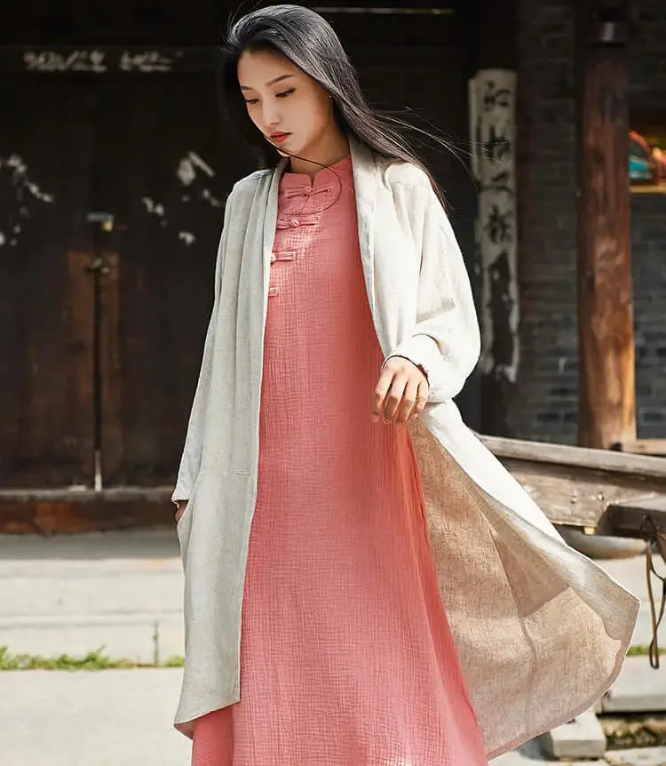 linen trench coat womens - Elegant Spring and Autumn Attire