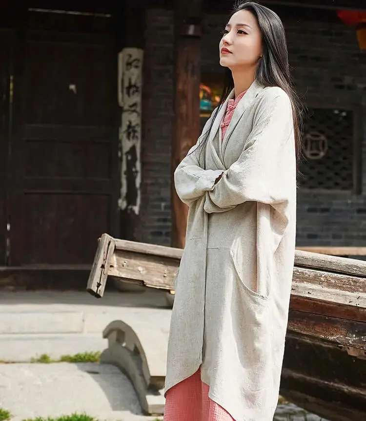 linen trench coat womens - Elegant Spring and Autumn Attire