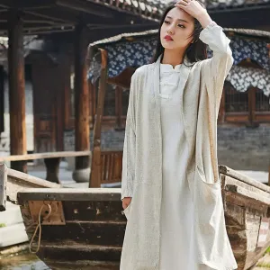 linen trench coat womens - Elegant Spring and Autumn Attire