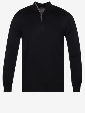 Merino Half Zip Black