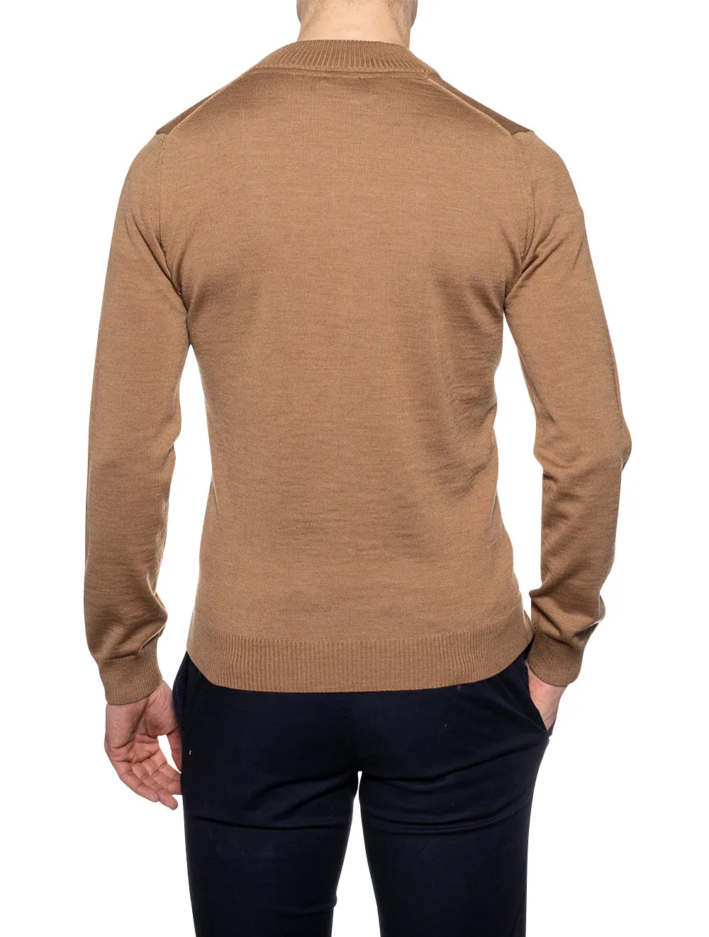 Merino Wool Halfzip Tan