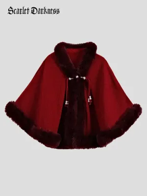 Mrs. Claus Winter Versatile Retro Plus Collar Cape